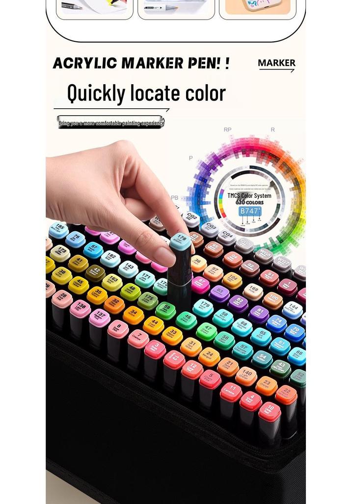 Dual Tip True Color Oil-Based Markers: 48 Vibrant Colors for Elementary Students' Art, Anime Design, and Graffiti.