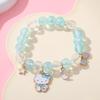 Sanrio Cinnamoroll Crystal Beaded Bracelet - Handmade Cartoon Gift for Female Students, Friends, and Couples.
