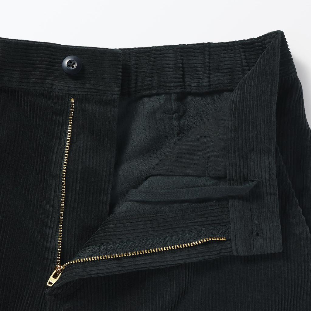 MUJI Men's Kapok-Blend Corduroy Wide Pants (AE0XXA4A) Black, Size S