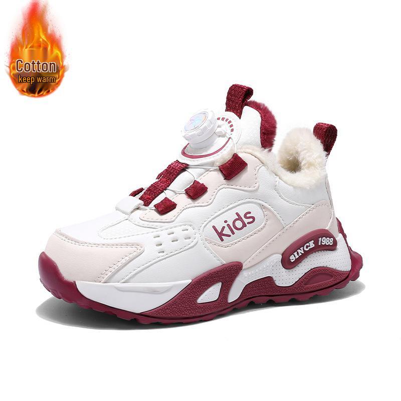 2025 Winter Velvet-Lined Girls' Sports Shoes: Warm, Comfortable, Thickened Cotton Design