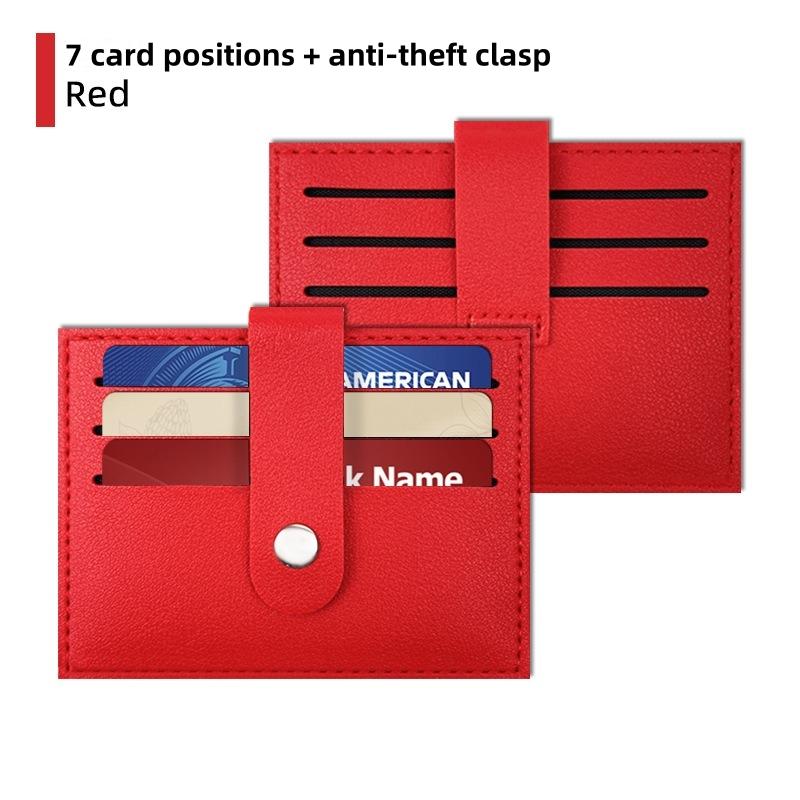 Business Anti-theft Brush PU Leather Card Slim ID and Bank Card Holder Wallet Protective Case Coin Card Holder Pouch
