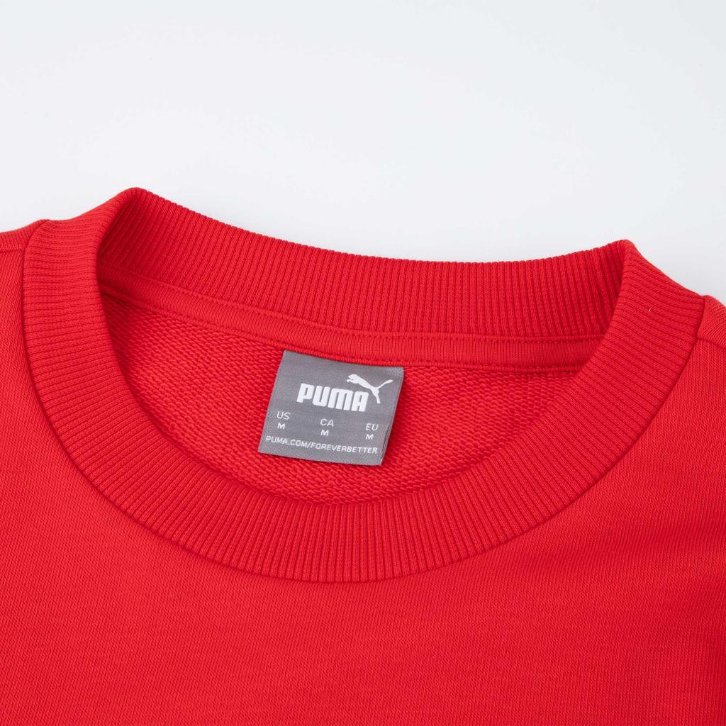 Puma Solid Color Drop Shoulder Pullover Sweatshirt Men Sweatshirt Red 677222-11