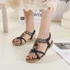 Flat Bottom Women's Sandals Summer Outwear Flower Water Diamond Sandals Open Toe Outward Wearing Beach Sandals for Women