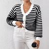 Rainbow Striped Color Block Jacquard Cardigan Women‘s - Knit Sweater Open Front