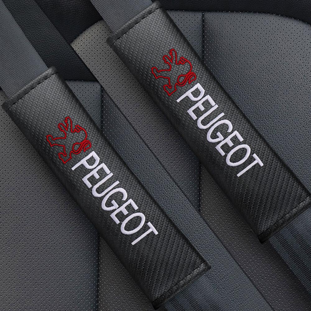 2pcs Car Safety Belt Cover Adjustable Shoulder Strap Covers Car Shoulder Protector Pad For Peugeot 206 307 308 508 2008 5008 107 Y08