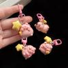 3D Pink Pig Keychain Pendant Cute Cartoon Resin Charm Key Rings Personalized Hangings Keychain for Girls and Students