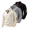 2026 Mens Casual Long Sleeve Stand Collar Sweatshirt Solid Color Slim Fit Daily Wear