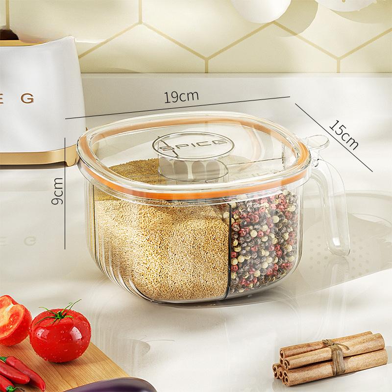 Square Seasoning Box Plastic Lid Seasoning Bottle Different-style Seasoning JarSealed Moisture-proof Condiment Box