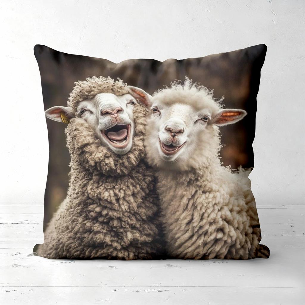Cute Llama And Sheep Pattern Decorative Cushion Covers Polyester pillowcase, sofa decorative cushion cov Headboard Pillow