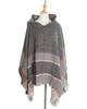 European & American Herringbone Women's Hooded Poncho Pullover (Spring, Autumn, Winter Collection)