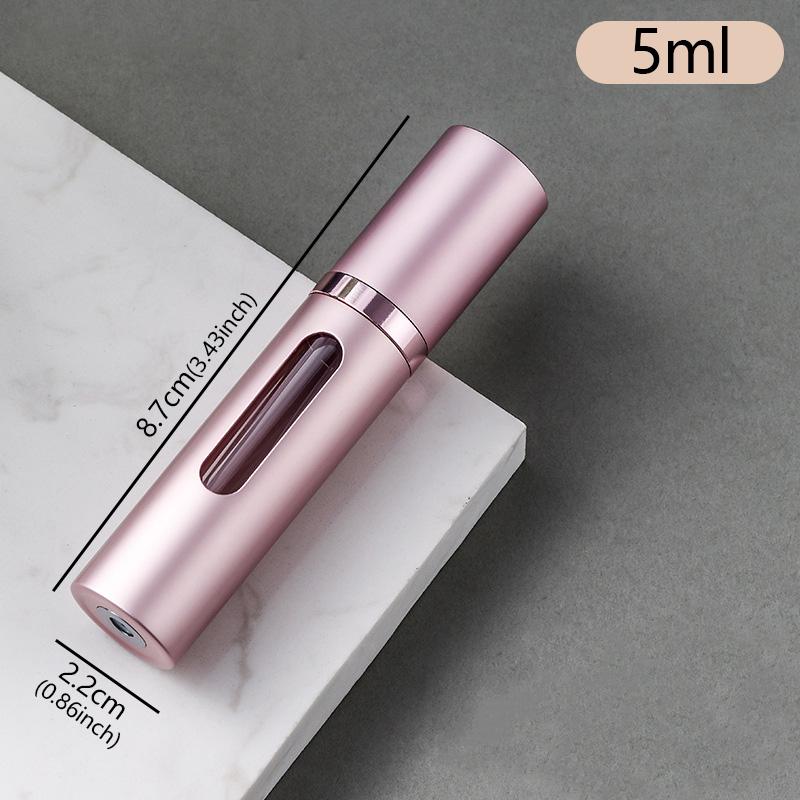 

5ml Glass Refillable Perfume Bottle with Portable Travel Empty Mini Spray Scent Pump Empty Cosmetic Container Atomizer Bottle 5ml розовый