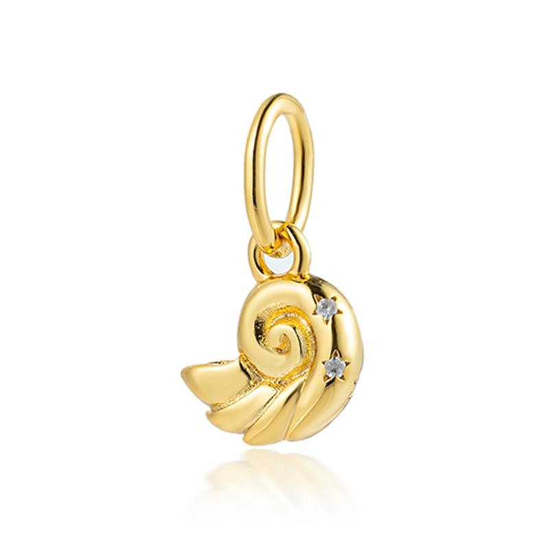 Sparking Gold Plated Charm Beads Pendant Fit Original Snake Copper Bracelet Necklace Beads For Diy Jewelry Women Gift