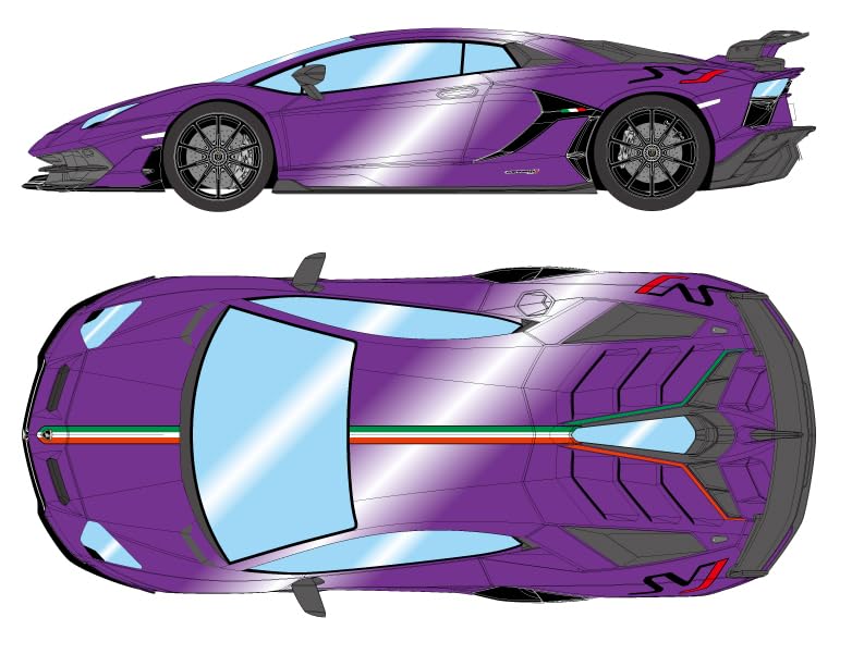 

Make up EIDOLON 118 Lamborghini Aventador SVJ 2018 (Nileo Wheels) Viola PacifaeItalian Stripe Finished Model EML026G