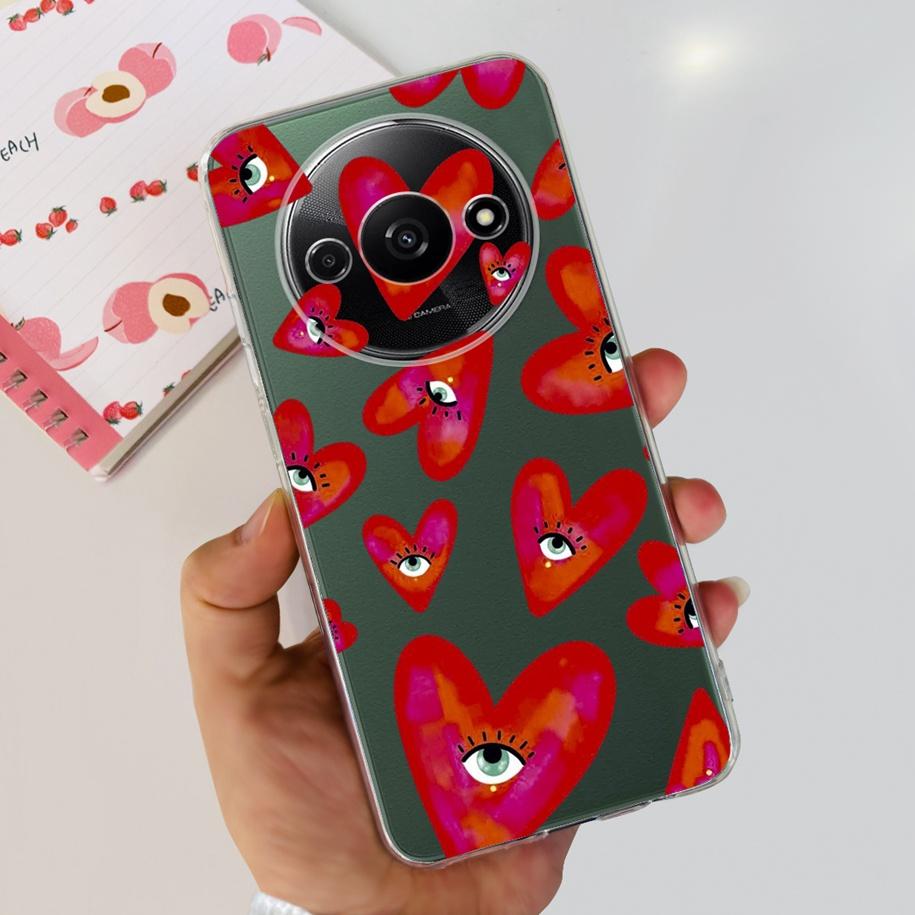 For Xiaomi Redmi A3 Case 2024 Popular Flower Soft Silicone Clear TPU Phone Cover For Xiomi Redmi A3 A 3 Bumper on RedmiA3 Fundas