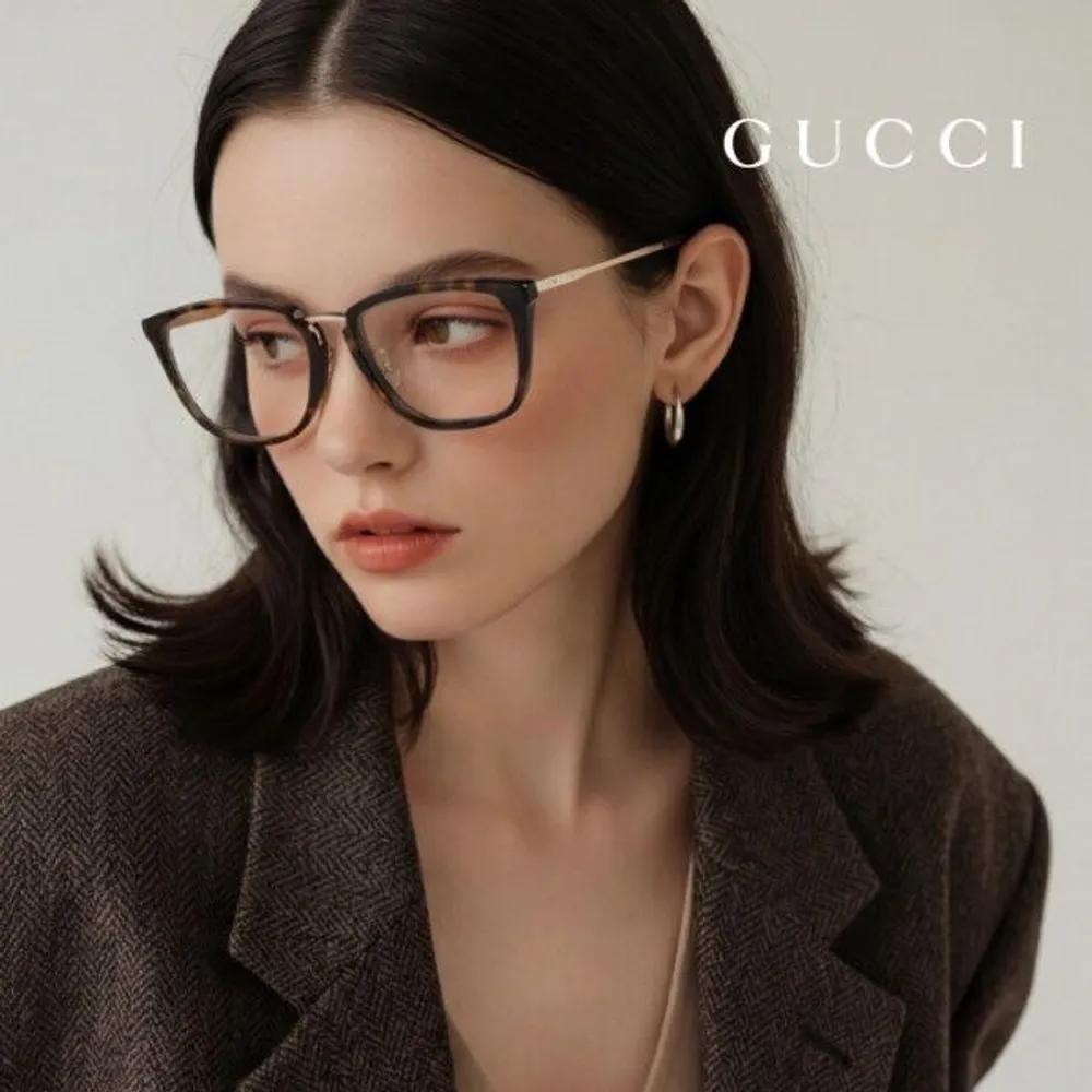 

[Gucci] Eyeglass Frames GG0323O 006 Square Horn-rimmed Glasses for Women and Men GG0323O 006_XI [55]
