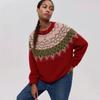 Fair Island Christmas Wind Knitted Sweater Jacquard Pattern Soft Waxy Plush Atmosphere Sweater Women's Loose Type