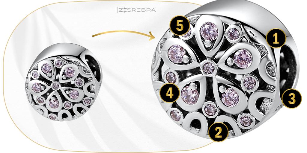 Charms Spring Flower Bead 925 Love Colorful Zircon Beads