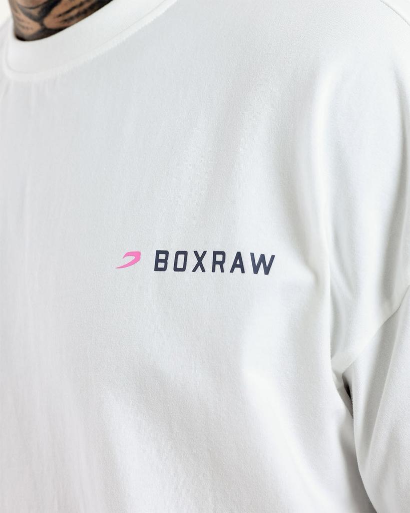 BOXRAW Nie Gramy w Boks Luźna Koszulka - Męska M Bxrw-U-Wdpbt [Biały/Różowy] (D Typ)