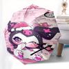 Kuromi Automatic Folding Umbrella-Simple 8-Rib Design, Bright Cartoon Pattern, Durable Iron Frame, Suitable For Travel, Outdoor, Beach-Cute