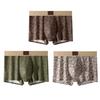 Men Boxer Underwear Mid-rise Elastic Waistband U-Convex Panties Floral Pattern Pajama Underwear Daily Wear