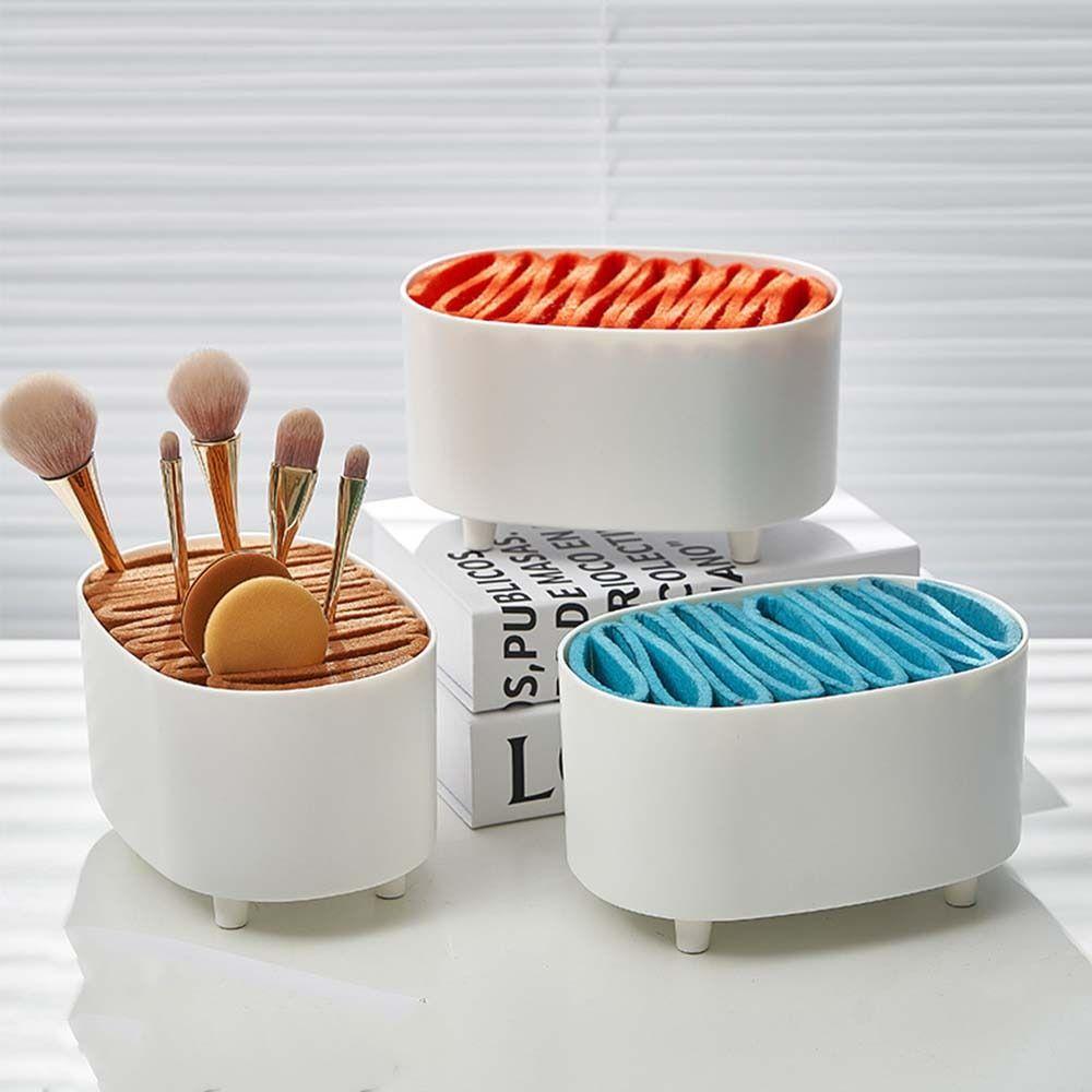 

Large Capacity Cosmetic Storage Box Anti-slip Pen Holder Creative Makeup Brush Holder Bathroom коричневый