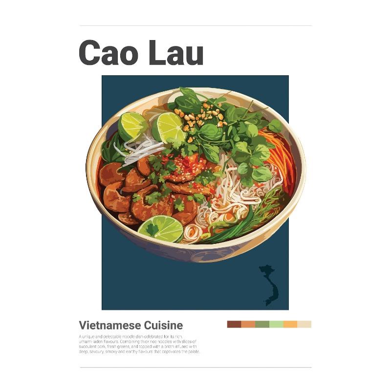 Pôster Minimalista de Comida Vietnamita Banh Mi Bun Cha Goi Cuon Banh Xeo Cao Lau Pintura em Tela Arte de Parede Imagem Decoração de Cozinha Casa