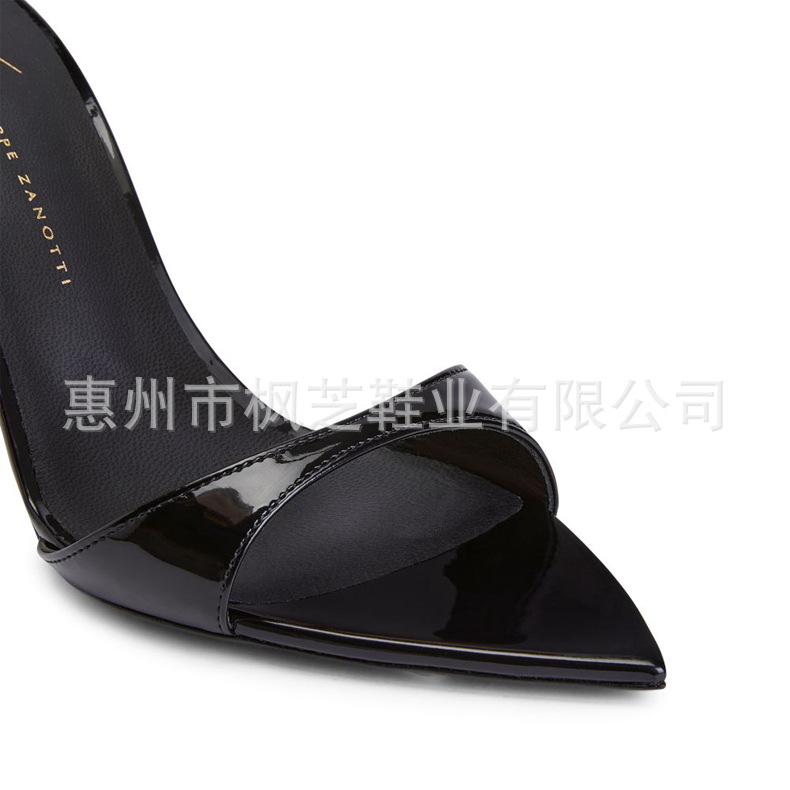 Foreign trade white pointed open-toed stiletto high-heeled slippers one foot and a half drag European and American style European and American style