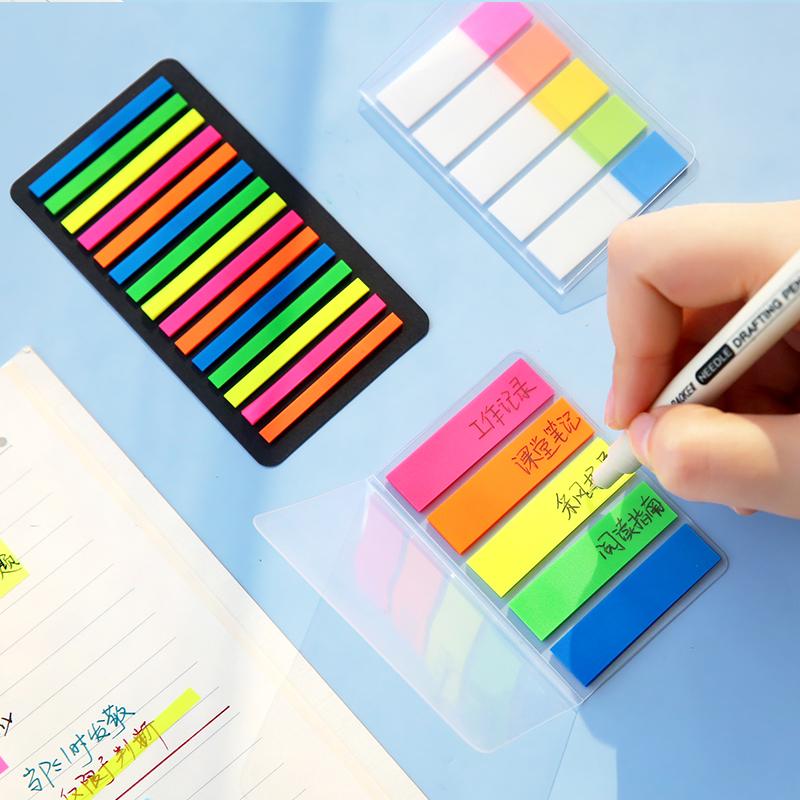 1pcs Translucence Color Sticky Memo PET Fluorescent Notes Pad Adhesive Planner Diary Stickers Index Post