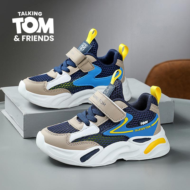 Tom Cat Classmate 2025 Summer New Boys Mesh Sports Shoes Elementary School Students Lightweight Running Shoes Entity
