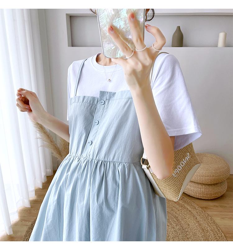 2026 Summer Korean Style Short Sleeve Two-Piece Maternity Dress