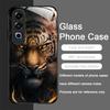 Golden Black Tiger Stripe Flame Print Tempered Glass Phone Case for OnePlus 13R 12 11 10 9 Nord CE4 3 2 Lite ACE2 ACE3 Pro Cover