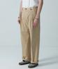 STAGE NAME Reverse Double-Pleated Elastic Wide Cotton Chino Pants_Beige