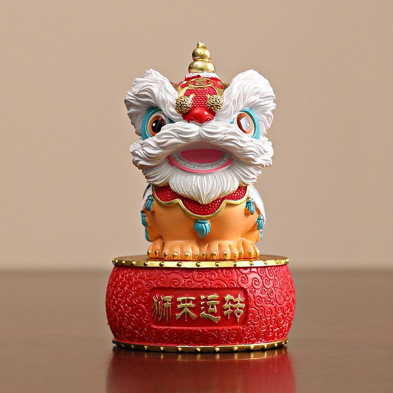 

resin lion dance sculptures and figurines Chinese characteristic mascot Luxury Home Room Office Table decoration and accessories