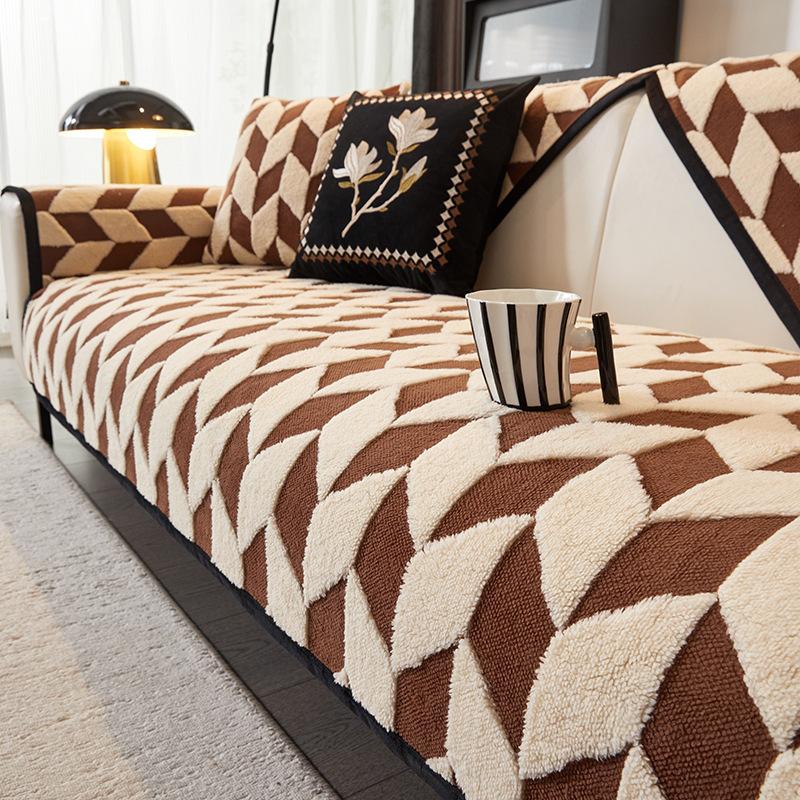 Premium Comfortable Cotton Lint Sofa Cushion  Autumn And Winter New Thickened Seat Cushion Non-Slip Sofa Cover Cover Cross-Border