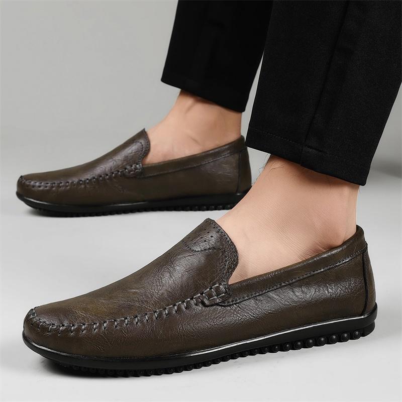 Genuine Leather Men Loafers fashion Luxury Brand Slip on British Business Casual Shoes Business Men Moccasins men Driving Shoes