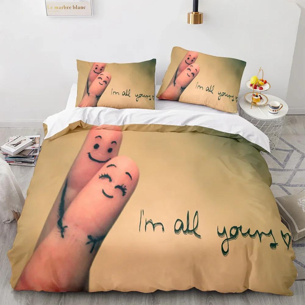 Couple Lovers Gift Duvet Cover Set Love Comforter Cover Valentine's Day Bedding Set Queen King Size 2/3pcs Polyester Quilt Cover
