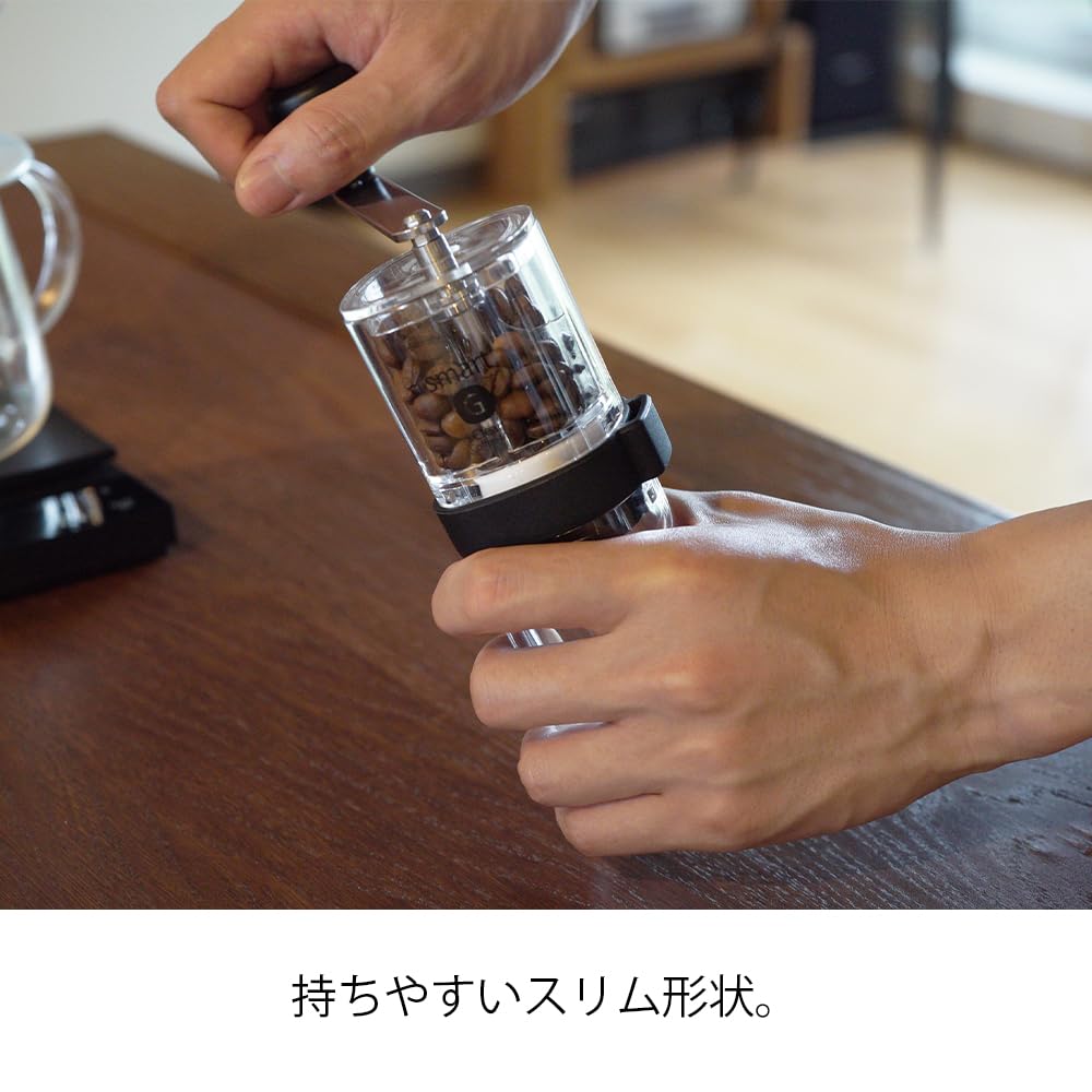 HARIO Smart G Coffee Ceramic for 24g Coffee Beans Mill, Burr, Transparent, Clear, (2 Cups), MSGN-2-T