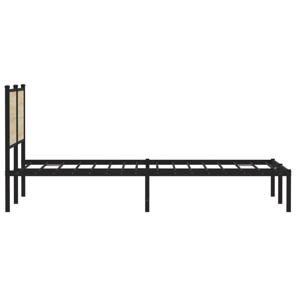 Metal Bed Frame without Mattress Sonoma Oak Finish 150 x 200 cm