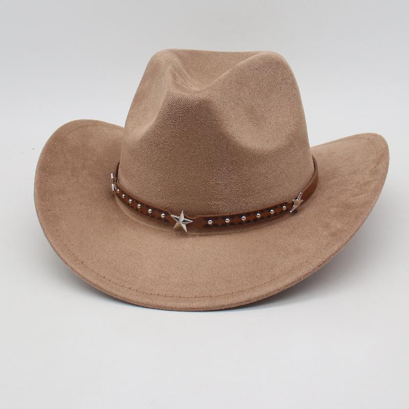 Jazz Hat Woolen Top Hat Fried Street British Style Cowboy Hat Internet Celebrity Wide Brim Concave Simple Styling Lady