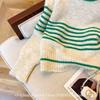 Women's High-Grade Mohair Striped Knit Sweater - Soft, Fluffy, Contrasting Colors, Long Sleeve, Lazy Autumn Style
