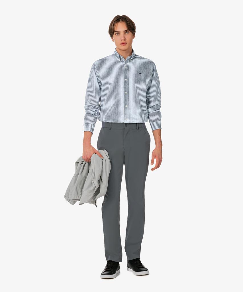 LACOSTE Men'S Linen Blend Striped Shirt Ch838E-56G 166