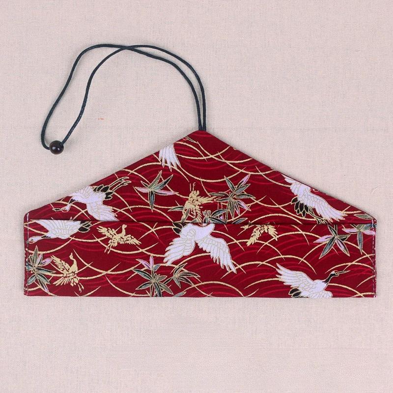 1Pcs Reusable Japanese Vintage Print Tableware Bag Travel Portable Cotton Linen Chopsticks Spoon Fork Knife Storage Bag 2025 New
