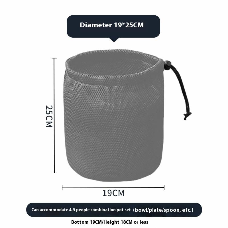 Drawstring Pocket BBQ Water Cups Tableware Organizer Outdoor Camping Storage Protective Bags Portable Picnic Cookware Mesh Bag