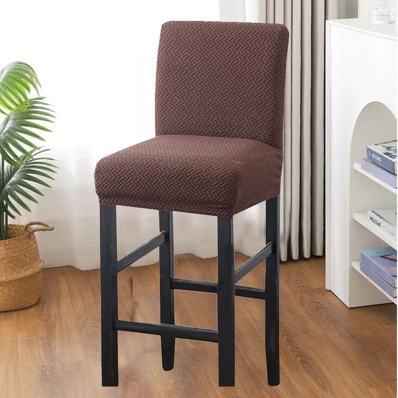 Cross-Pattern Jacquard Low-Back Elastic Chair Cover for Hotels, Clubs, and Restaurants