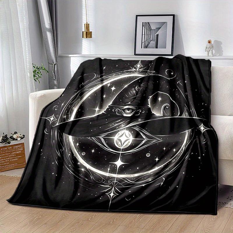 1pc Witch's Hat Illuminated by Stars and Moonlight  Cute Design for Home Decor, Gift Idea, Living Room, Travel, Camping, Car Blankets