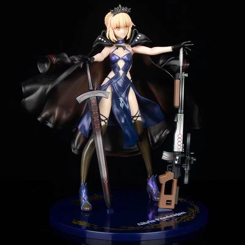 Fate/Grand Order Black Saber Figure Altria Pendragon with Dark Spear Ver. Anime Model Collectible Statue Desktop Decor Toy Gift