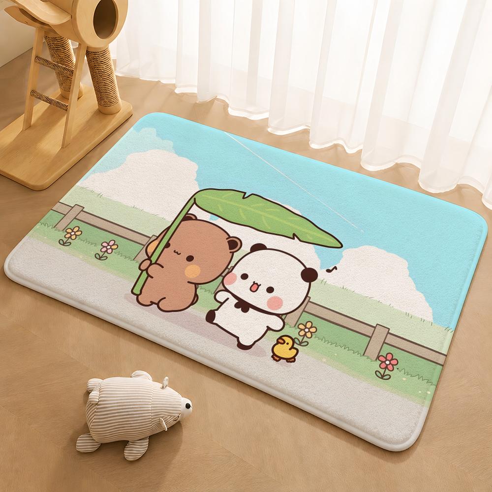 Kwai Anime Yier Bubu Floor Mat Floor Mat Soft Flannel Non-Slip Door Rug for Living Room