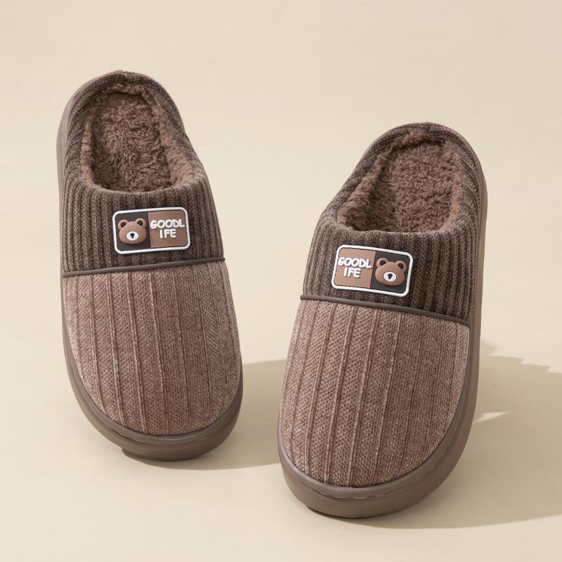 

Хлопковые тапочки женские осенне-зимние для дома, теплые для ног, V-образная толстая подошва, не воняют, быстро сохнут, горячая распродажа, теплые тапочки мужские Male 42-43 is suitable for size 41-42 кофейный