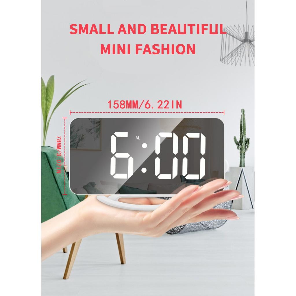 LED Multifunctional Mirror Desktop Automatic Photosensitive Electronic Clock