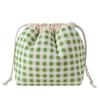 Plaid Pattern Drawstring Cosmetic Organizer Large Capacity Drawstring Storage Pouch  Travel Storage